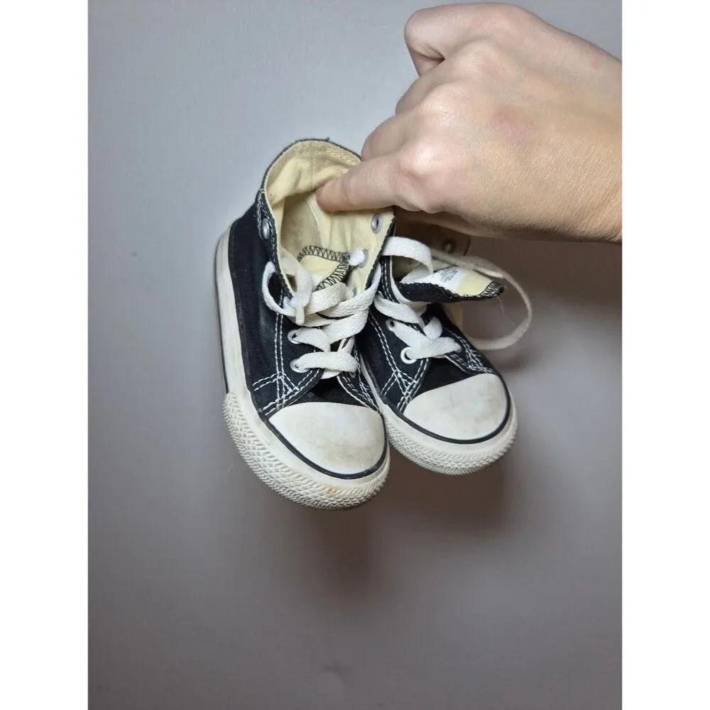 Converse Kids Black and White High-Top Sneakers 7